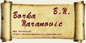 Borka Maranović vizit kartica